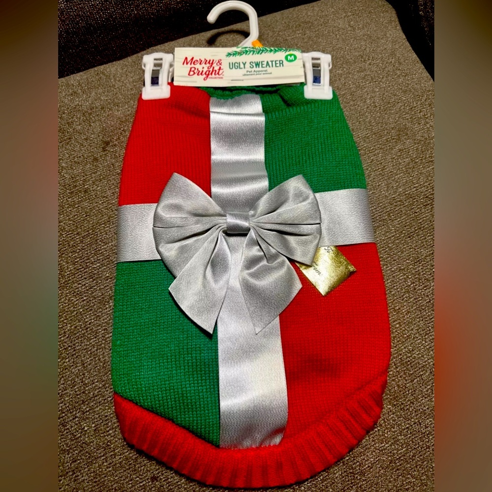 Merry & Bright Collection Ugly Dog Sweater, Size M, NWT